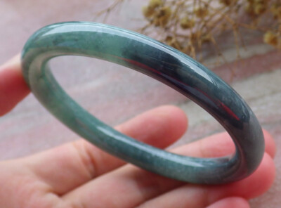 Video Certified Green Natural A JADE Jadeite Circle Bangle Bracelet 55mm 662691