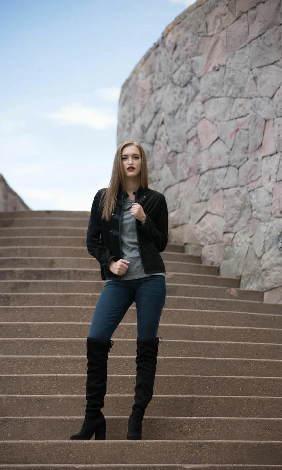 Velvet by Graham & Spencer Everly Faux Suede Mock Neck Jacket - Image 3 of 4