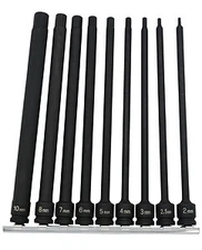 Grey Pneumatic 9269MH 1/4" Drive Impact 9 Piece 6" Length Metric Hex Driver Set