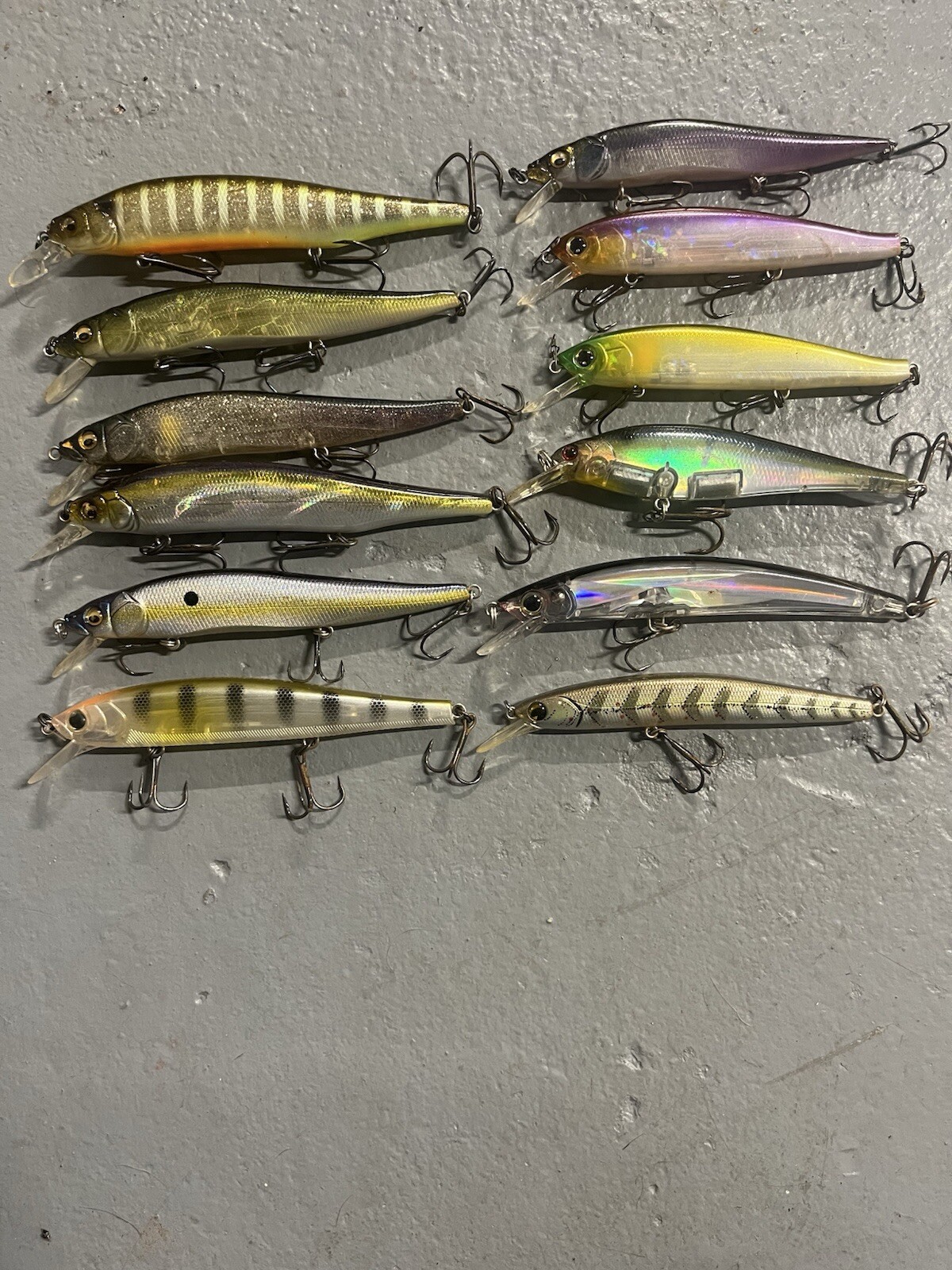 12 pc Jerkbait Lot Megabass 110, YoZuri, Rapala, Ima