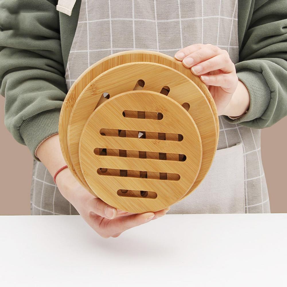 Bamboo trivets ,Natural Bamboo hot Pads For Kitchen Dishes For Hot Set