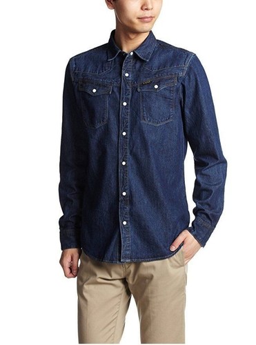 G Star RAW TALOR Shirt in Medium Aged Shatter Denim, Size XL, $140 BNWT