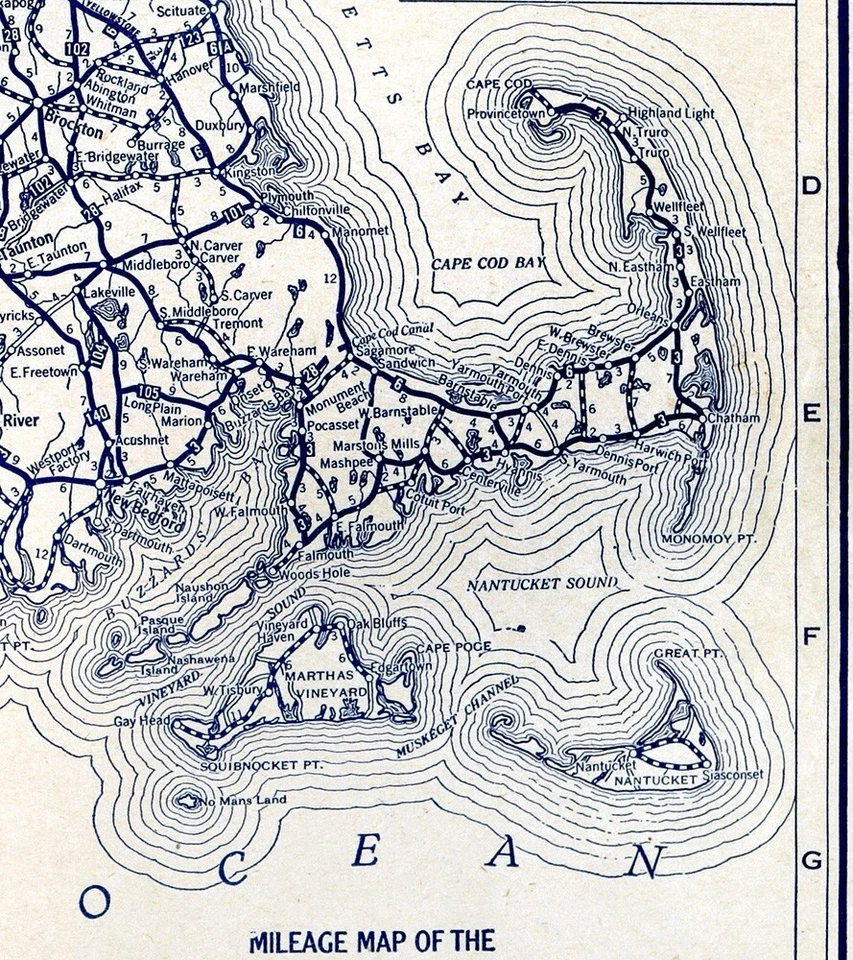 Mapa de ruta Clason 1926 Massachusetts Connecticut Rhode Island Boston Long Island Foto 3 de 4