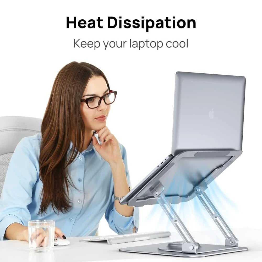 Adjustable 360° Rotating Ergonomic Laptop Stand for Desk or Lap Use