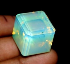 Natural Green Opal Cube Welo Australian 114 Ct Certified Untreated Gemstone