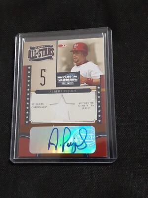 2004 Donruss World Series Albert Pujols Game-Worn Jersey Auto Serial #'d 2/5