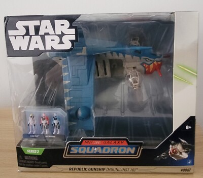 Jazwares Star Wars Micro Galaxy Squadron Republic Gunship Muunilinst 10 8...