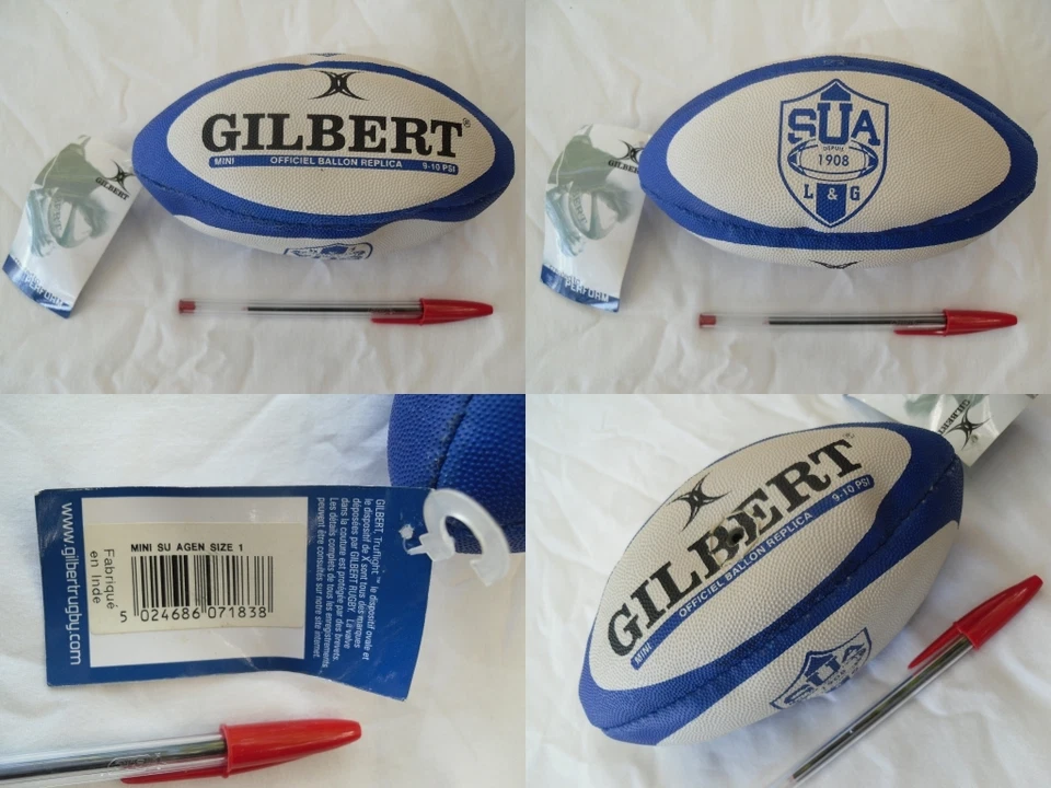 1 Mini ballon de rugby SUA AGEN jeu de plage Gilbert LOT ET GARONNE 47  - Photo 1/1