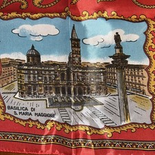 Beautiful Souvenir Di Roma Scarf From Italy made In Italy 29x26 In.