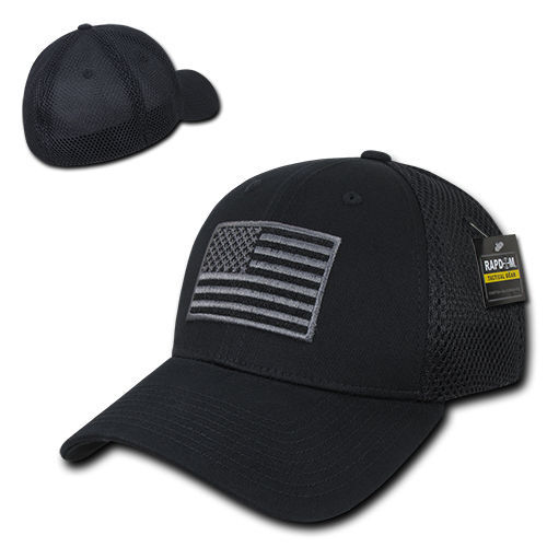 Black USA US American Flag Tactical 