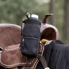 Horse Saddle Bottle Holder, Black , Horse Tack, Horse Gifts, Saddle Accessories