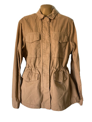 Thread and Supply Quilted Sherpa Women's Jacket Sz L Light Brown Beige