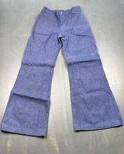 Vintage Seafarer Jeans Mens 28x29 Blue Bell Bottom Navy Dungaree Talon Zip Pants