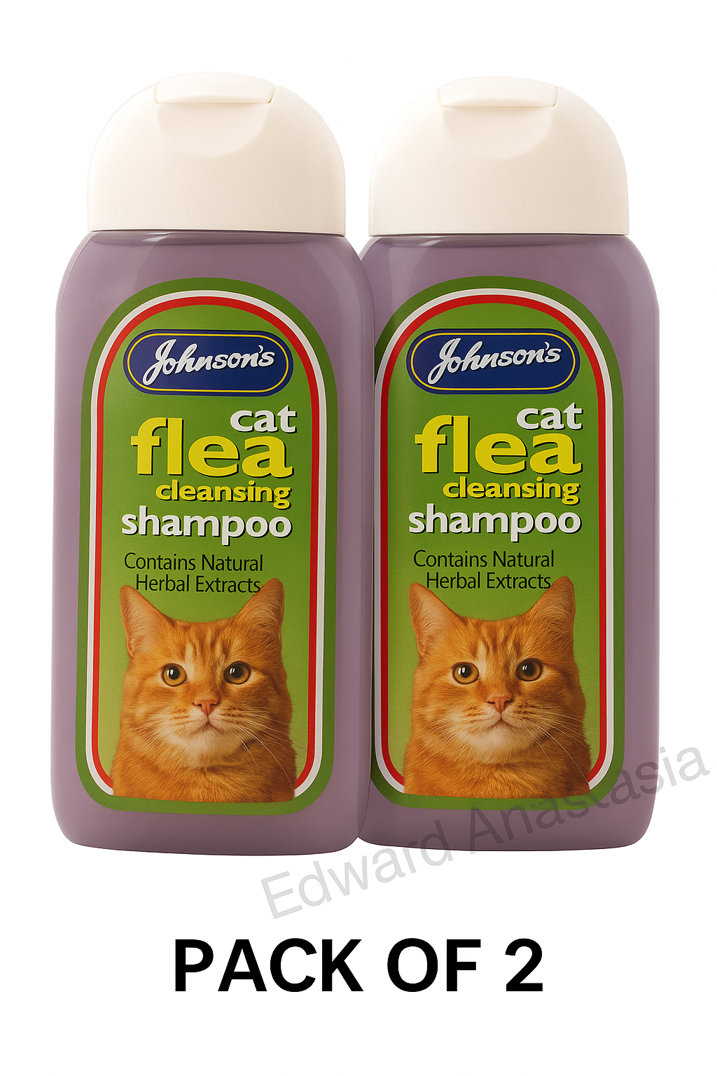 Johnson’s Cat Flea Cleansing Shampoo 200ml x2 – Natural Herbal Pack