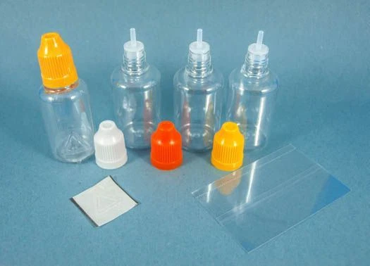 100X 30ml Empty Clear Plastic Thin Tip Dropper Bottles Child Safety Cap