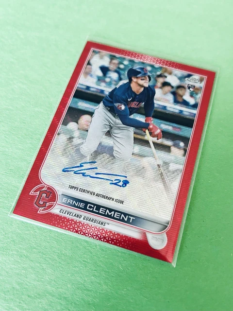 2022 Topps Chrome Ernie Clement #RA-ECL Red Wave Auto Refractor /5 RC 🔥