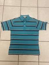 VTG 90s Christian Dior Shirt Mens L Blue STRIPED Polo Golf Preppy Designer SINGL