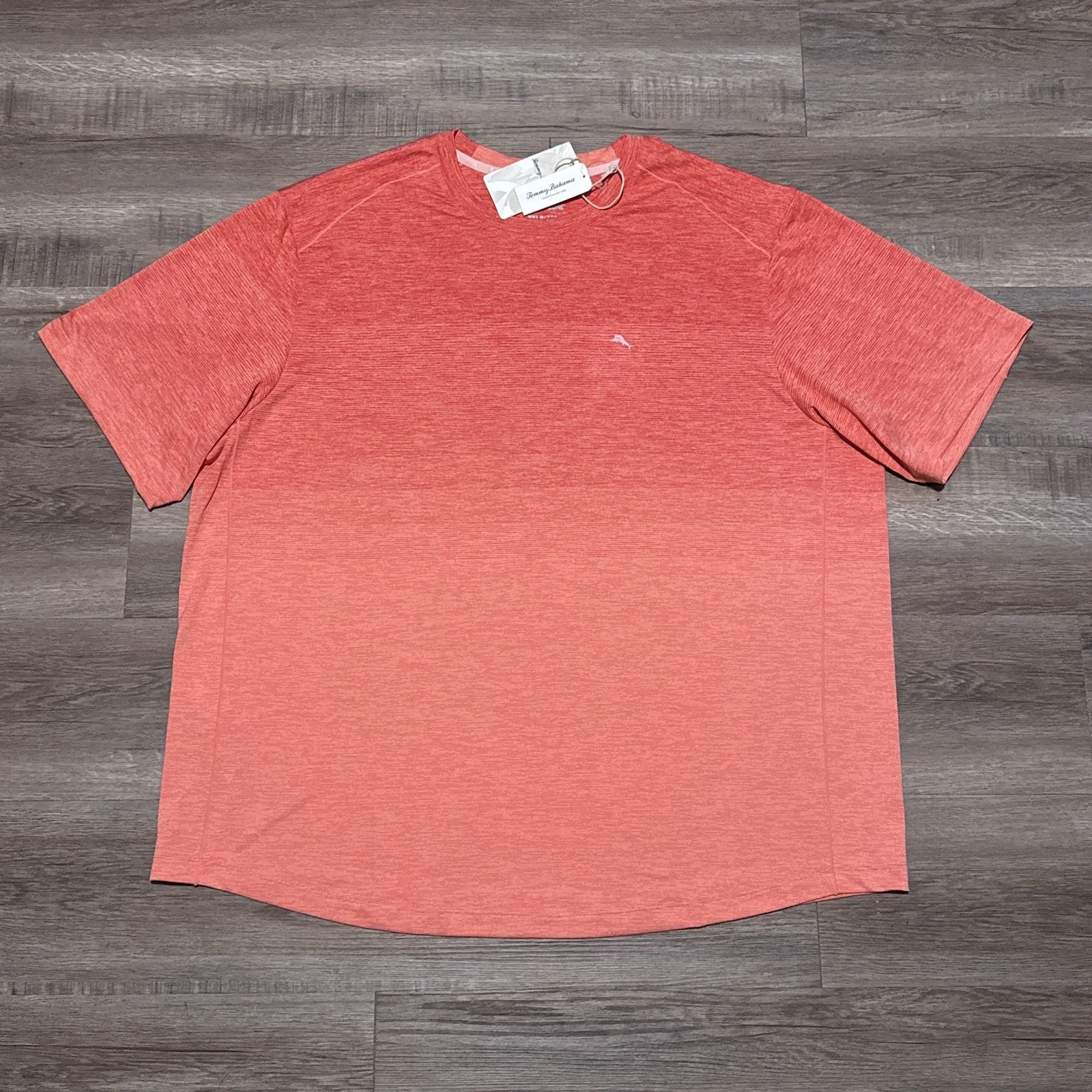 Tommy Bahama Ombre Tropic Crewneck Tee Shirt Islandzone Bright Coral Men's 2XLB