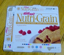 vintage 1990s KELLOGG'S Nutri-Grain Bars box OLD FOOD PACKAGING snack cereal
