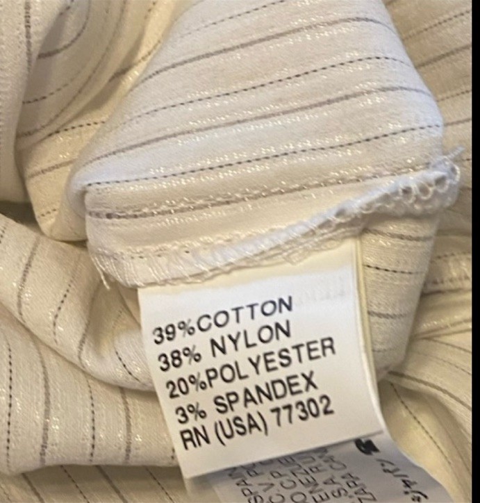 ZARA BASIC Metallic Pinstripe V-Neck White Tunic … - image 12