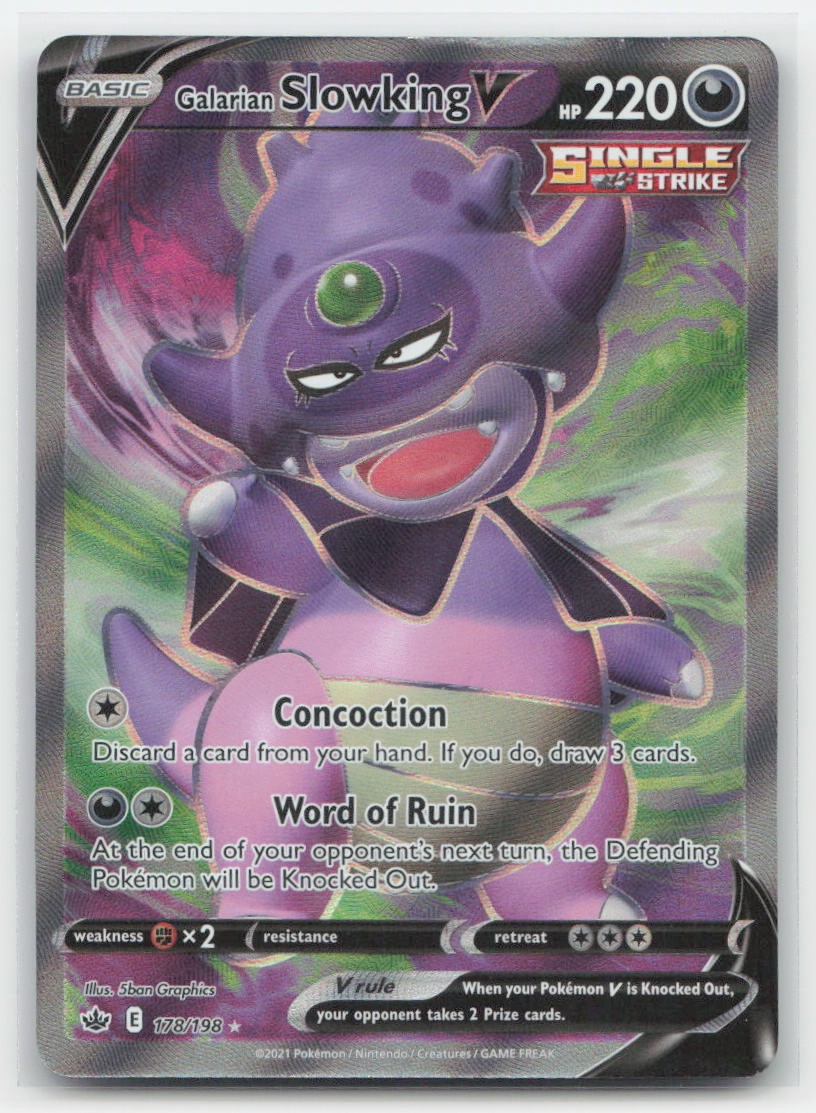 Pokémon Galarian Slowking V (Full Art) Holo - SWSH06: Chilling Reign 178/198 - N