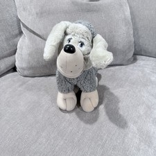 Vintage 1990 Tonka Pooch Patrol Gray Plush Puppy Dog Poseable Ears Rare