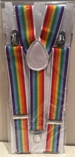 Rainbow Print Novelty Suspenders - One Size Fits Most. NEW in Package