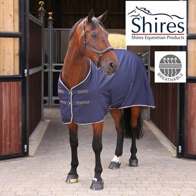 SHIRES TEMPEST STALLLAKEN PFERD REISESTALL DECKE feuchtigkeitsableitend navy