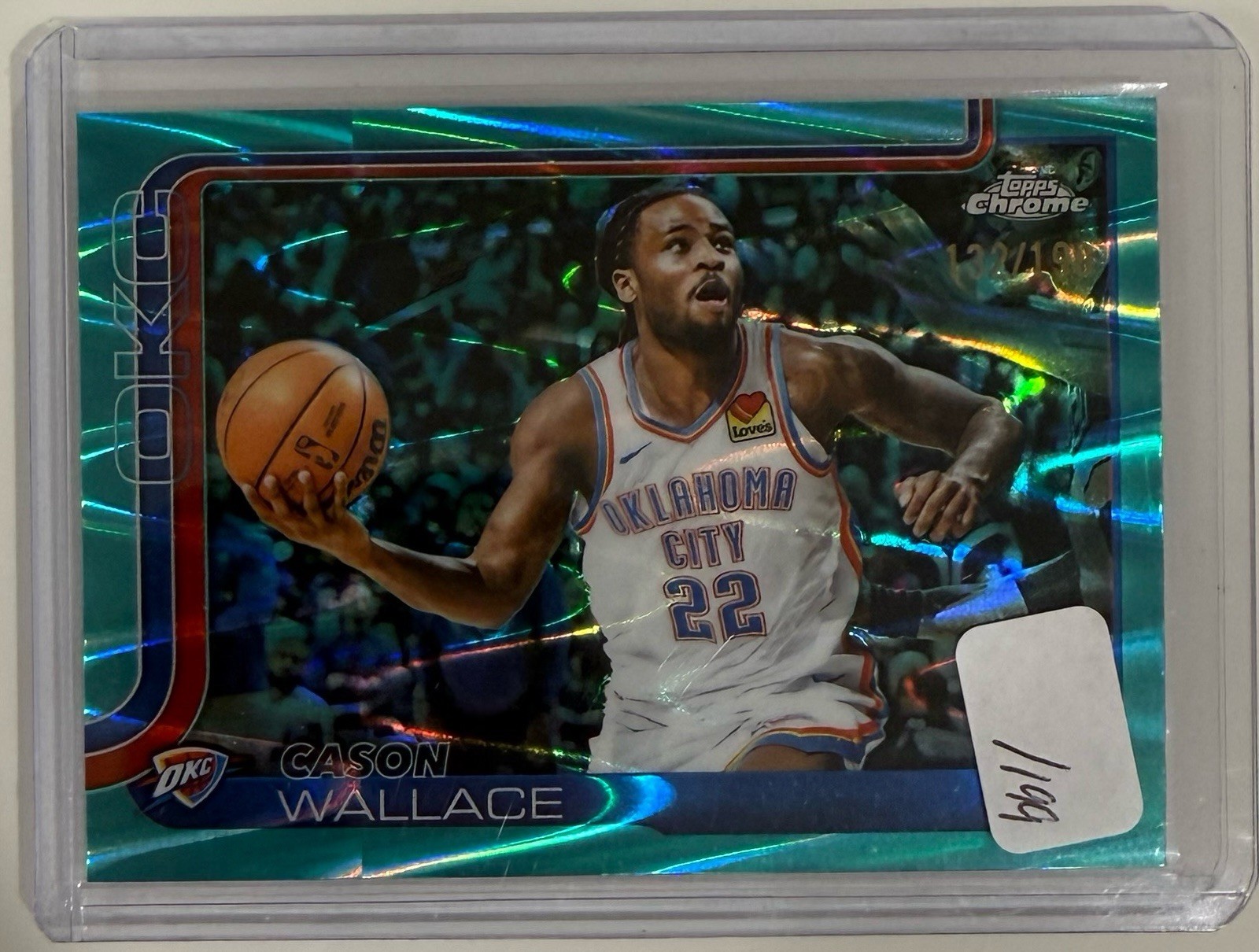 2025-26 Topps Chrome Cason Wallace Aqua RayWave Refractor /199