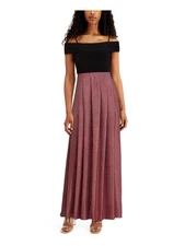 MORGAN & CO Womens Pink Spaghetti Strap Fit + Flare Dress 11