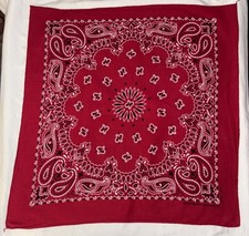 Vintage Hav-A-Hank Cherry Red Paisley Western Bandana 15187 USA