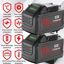 2PCS 12AH For Milwaukee For M18 18V Extended Capacity Lithium Battery 48-11-1828