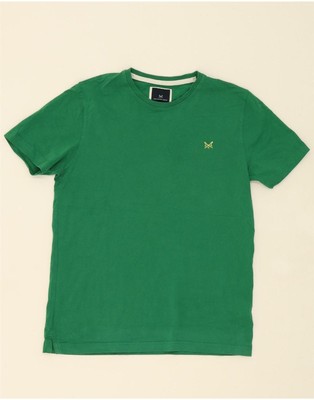 CREW CLOTHING Herren T-Shirt Oberteil Medium Grün Baumwolle DF43