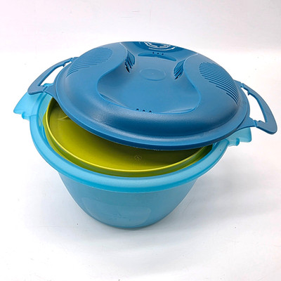Tupperware 3 Piece 2.2 L Teal 6451 Microwave Rice Vegetable Maker Steamer Cooker