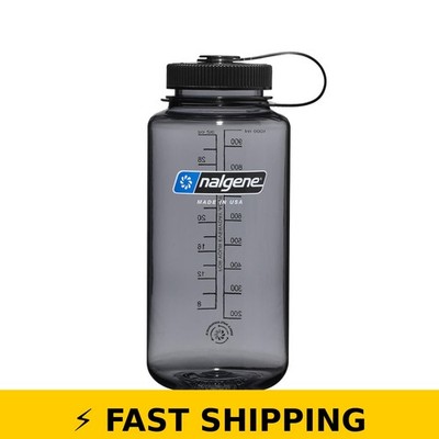 Nalgene 32 oz Wide Mouth Water Bottle - Gray/Black, BPA-Free