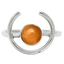Natural Sunstone - Namibia 925 Sterling Silver Ring s.7 Jewelry R-1036