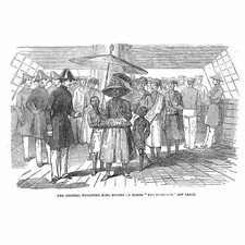 NIGERIA King Ducimo Onboard HMS Penelope off Lagos - Antique Print 1854