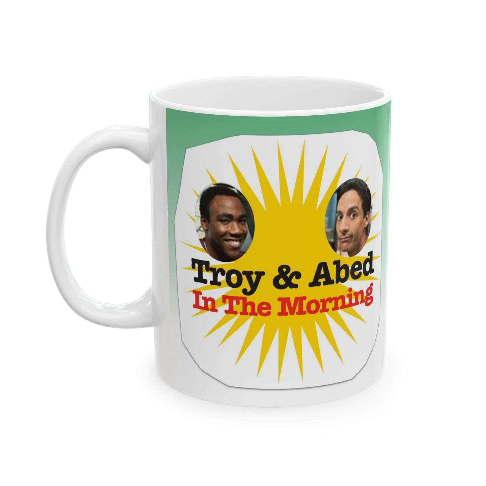 Troy & Abed in the Morning Mug - Funny Community TV Show Gif