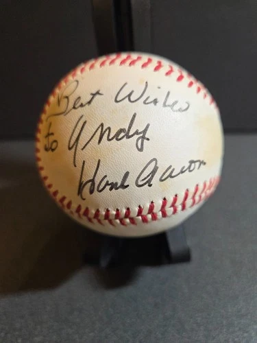 Hank Aaron Signed Autographed National  League Charles Feeney  Baseball