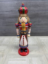 Vintage Christmas 14 Inch Nutcracker Jewels King Castle Wood