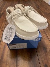 Hey Dude Wendy Stretch Canvas Cream Off White Women Shoes W10 NEW