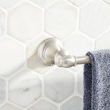 Signature Hardware Beasley 24 in. Wall Mounted Towel Bar Brushed Nickel BE24TB2