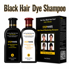 StopWhite Hair dye shampoo black