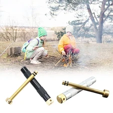 Fire Piston Fire Starter Metal Brass Fire Rod -Campers / Survival / Preppers