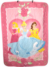 Disney Princess Toddler Comforter Cinderella Belle Kids Bedding Blanket 42x57"