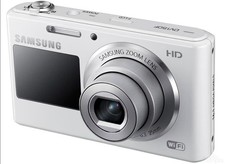 Samsung DV150F Dual LCD Screen WiFi 16.2MP 5x Optical Zoom White Digital Camera