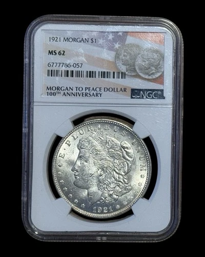 1921 Morgan Silver Dollar * NGC MS62 * BRILLIANT UNCIRCULATED