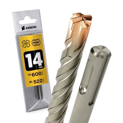 SDS Plus Hammerbohrer 4X Schneiden PGM Ø 14mm x 522mm - AMBOSS Werkzeuge SDS