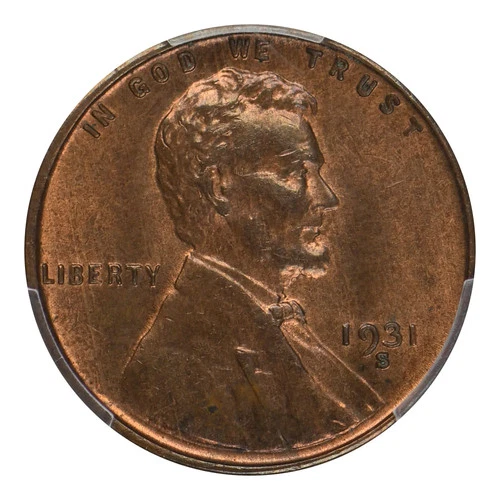 1931-S Lincoln Wheat Cent PCGS MS-64 RB