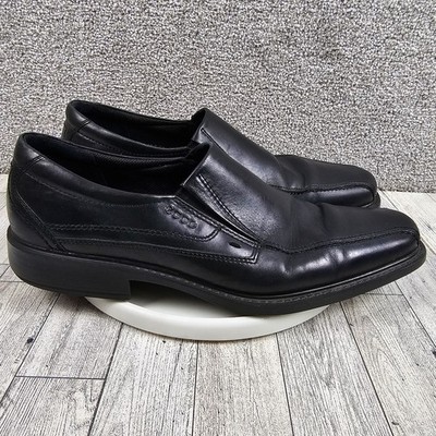 ECCO Shoes Mens New Jersey Black Leather Slip On Loafer EU 46 US 12 - 12.5